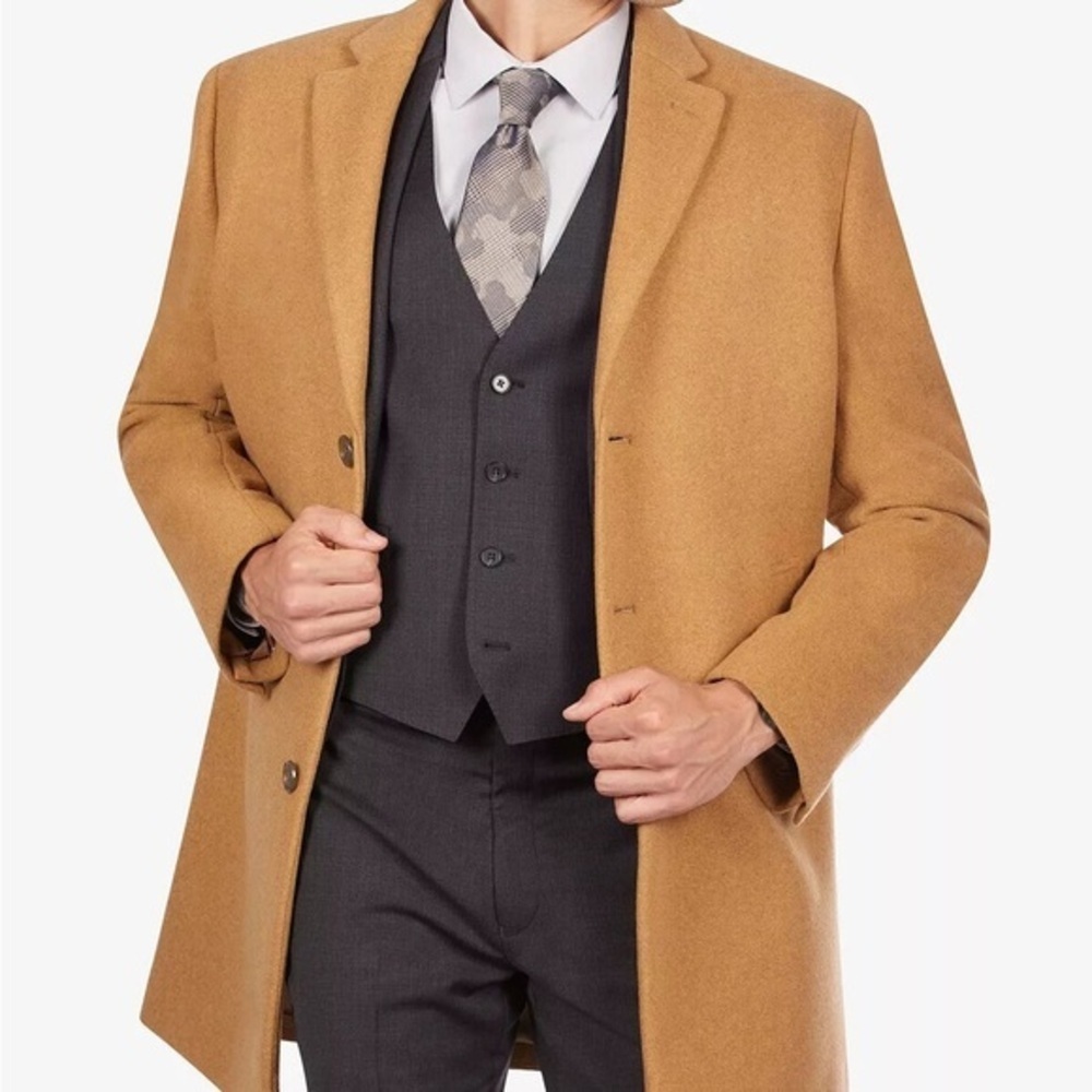 Calvin Klein Tan Sport Coat Elegant Wool Blend Blazer